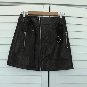 Raga Skirts Raga Brown Faux Leather Mini Skirt with Belt